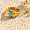 Gold Opal Stone Funky Ring