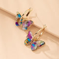 Gold Butterfly Hoop Earrings