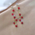 Elegant Rose Cascade Earrings
