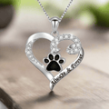 Heart Design Dog Paw Necklace