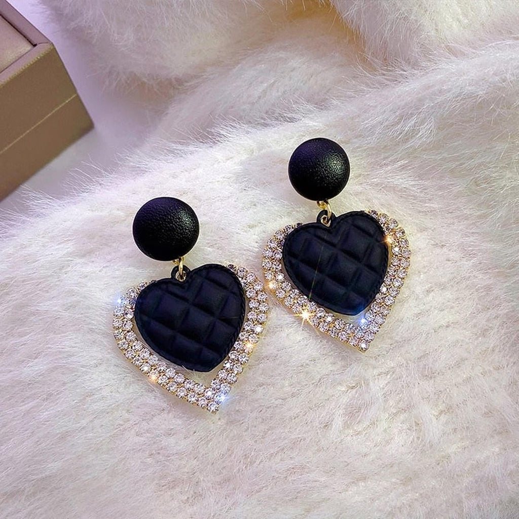 Black Heart Earrings