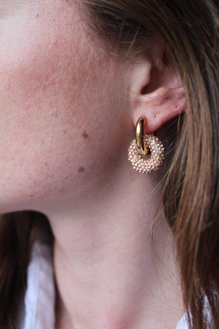 Crystal Circle Drop Earrings