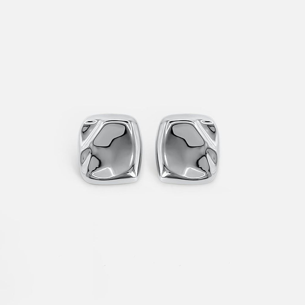 Molten Silver Statement Earring