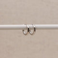 Silver Bevelled Huggie Hoops