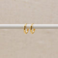 Gold Bevelled Huggie Hoops