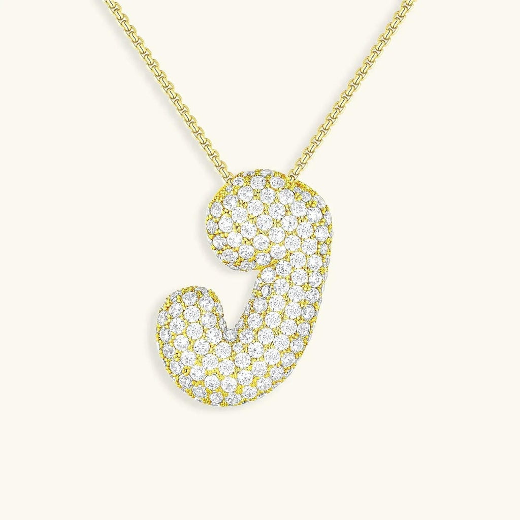Bubble Initial Crystals Necklace