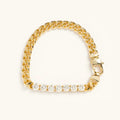Modern Gold Link Crystals Bracelet