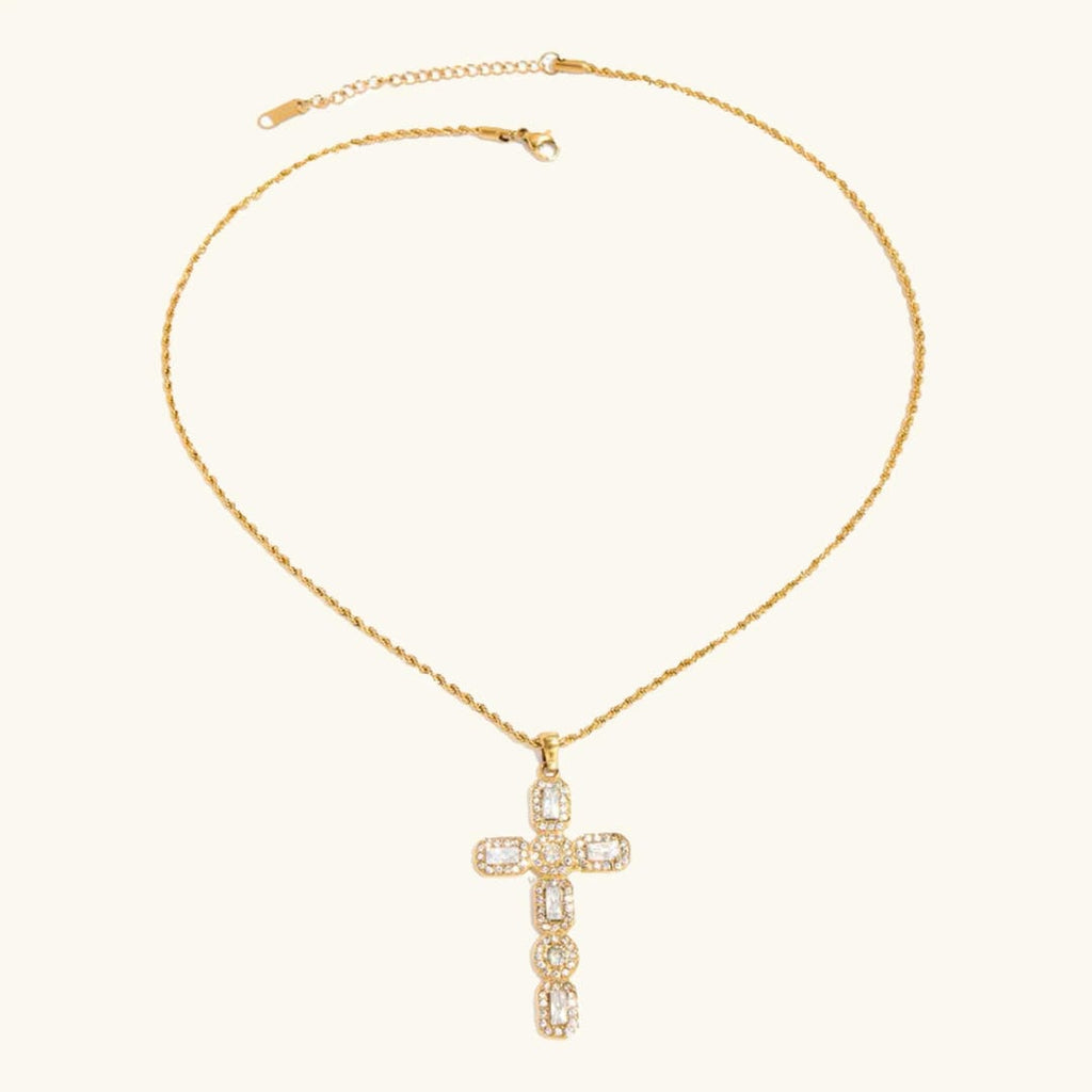 Radiant Gold Cross Necklace