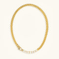 Dazzling Crystals Gold Link Necklace