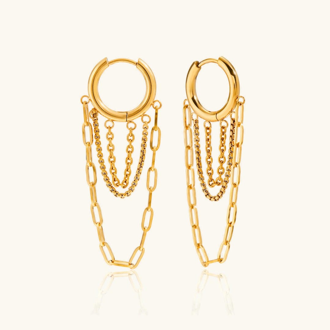 Gleaming Chain Hoop Earrings