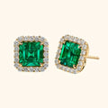 Emerald Square Stone Studs Earrings