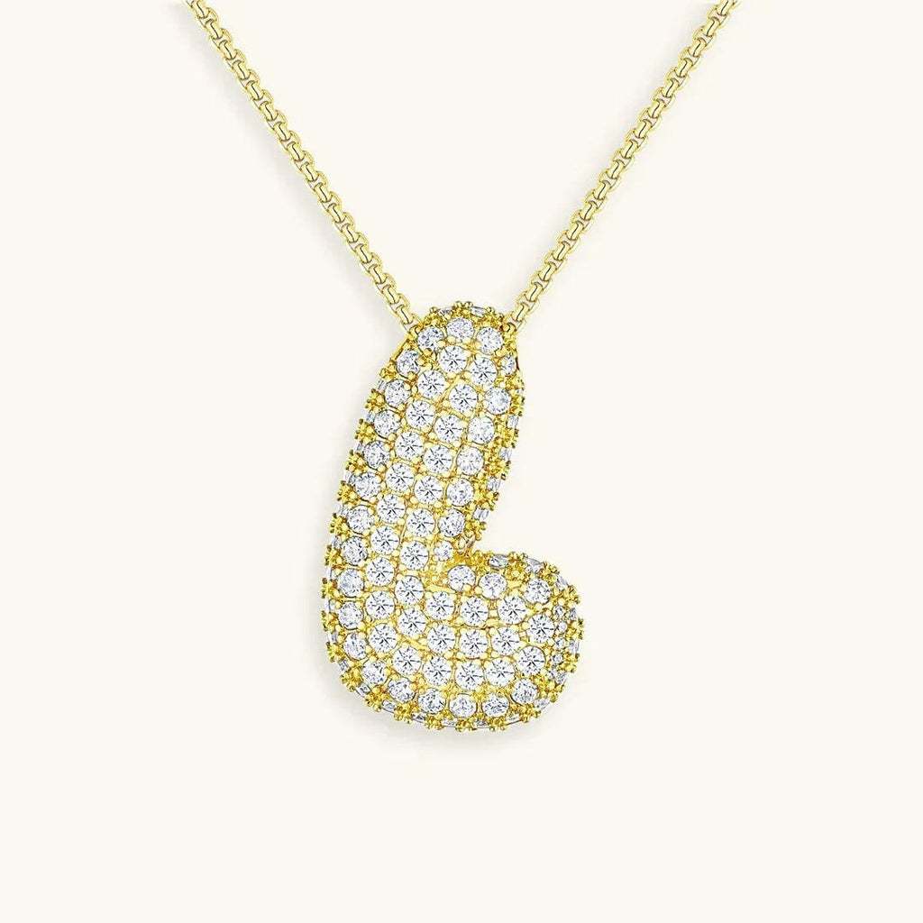 Bubble Initial Crystals Necklace