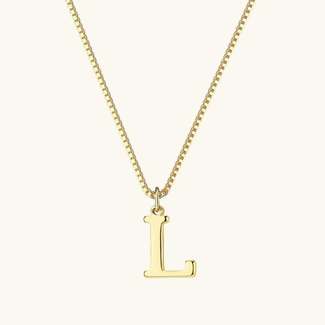Vintage Letter Initial Gold Necklace