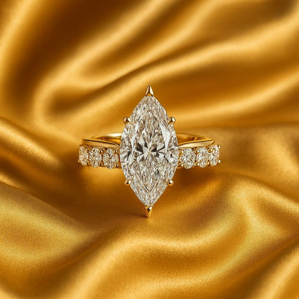 Marquise Crystal Gold Ring