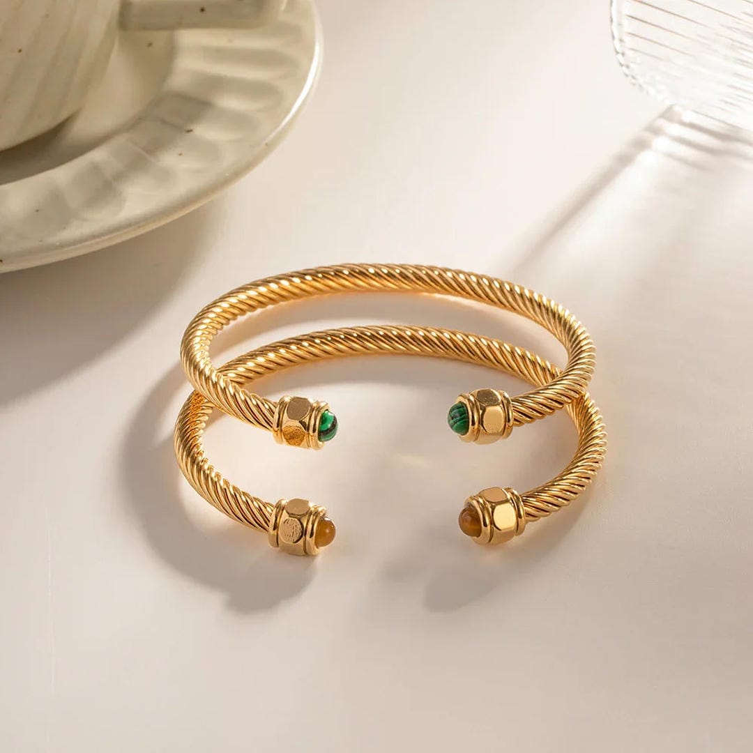 Gold Gemstone Bangle