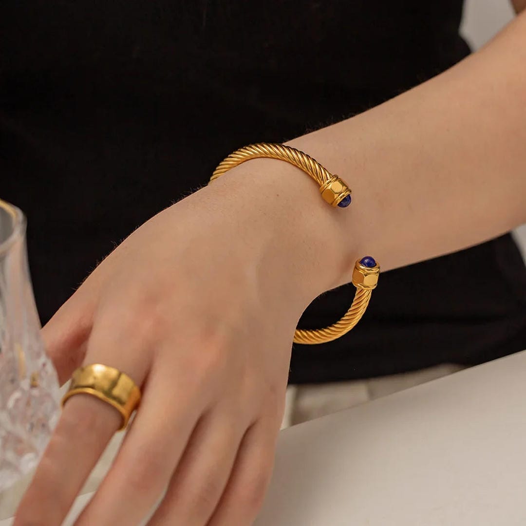 Gold Gemstone Bangle
