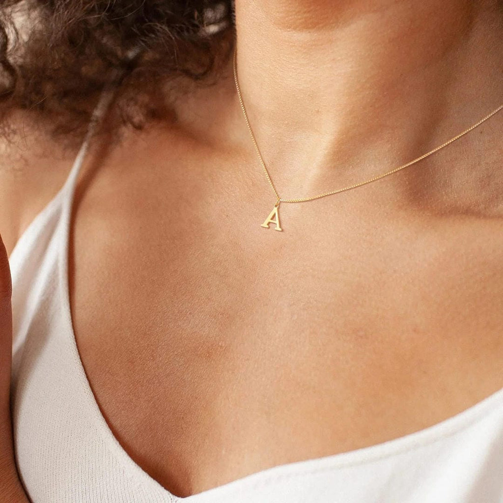 Vintage Letter Initial Gold Necklace