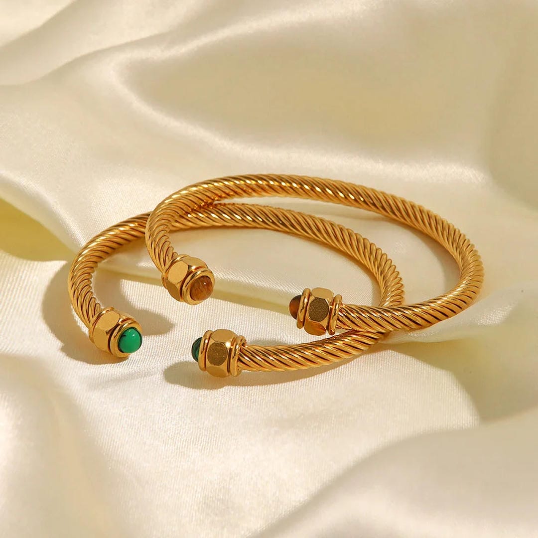 Gold Gemstone Bangle