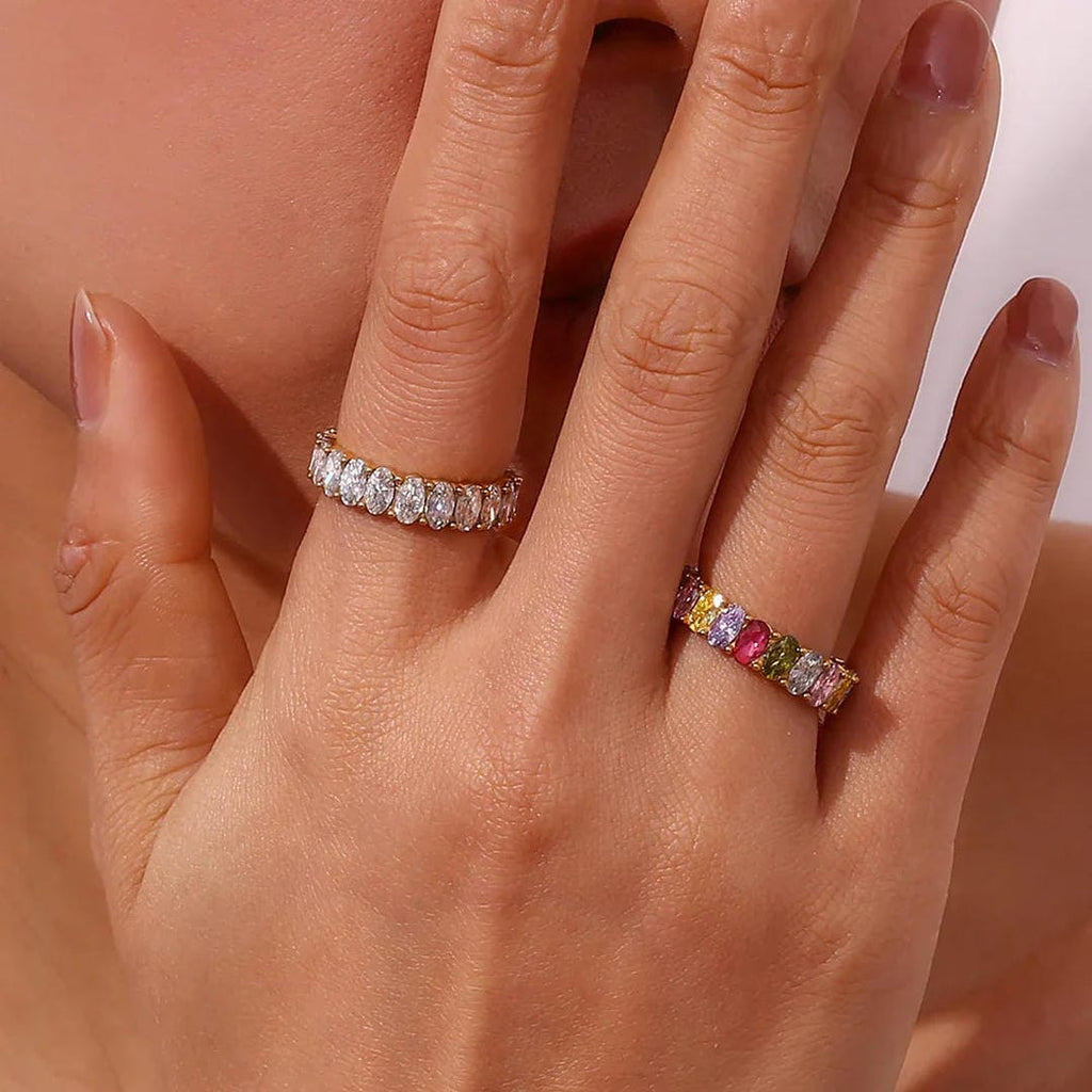 Crystals Simulant Gold Ring