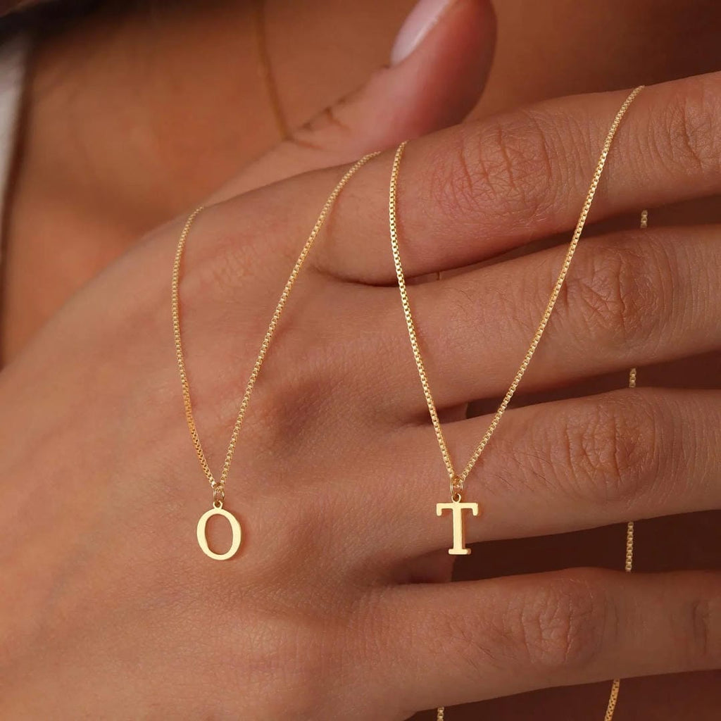 Vintage Letter Initial Gold Necklace