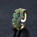 Sparkling Emerald Pearls Ring