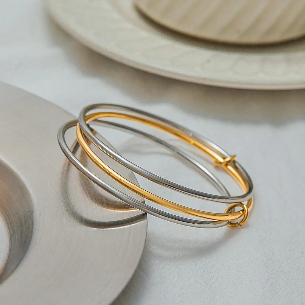 Timeless Two Tone Stacked Bracelet
