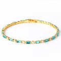 Gold Zircon Turquoise Stone Bracelet