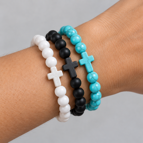 Cross Gemstone Bracelet
