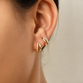 Timeless Gold Zircon Hoop Earrings