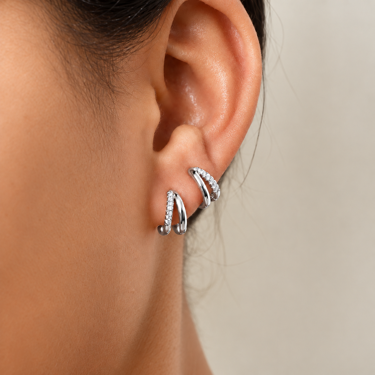 Timeless Gold Zircon Hoop Earrings