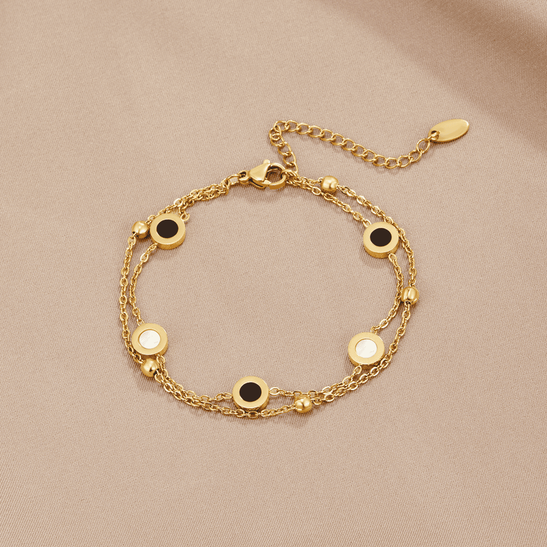 Muse Onyx & White Stone Bracelet