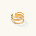 Veliora Radiant 3 Layer Gold Earrings
