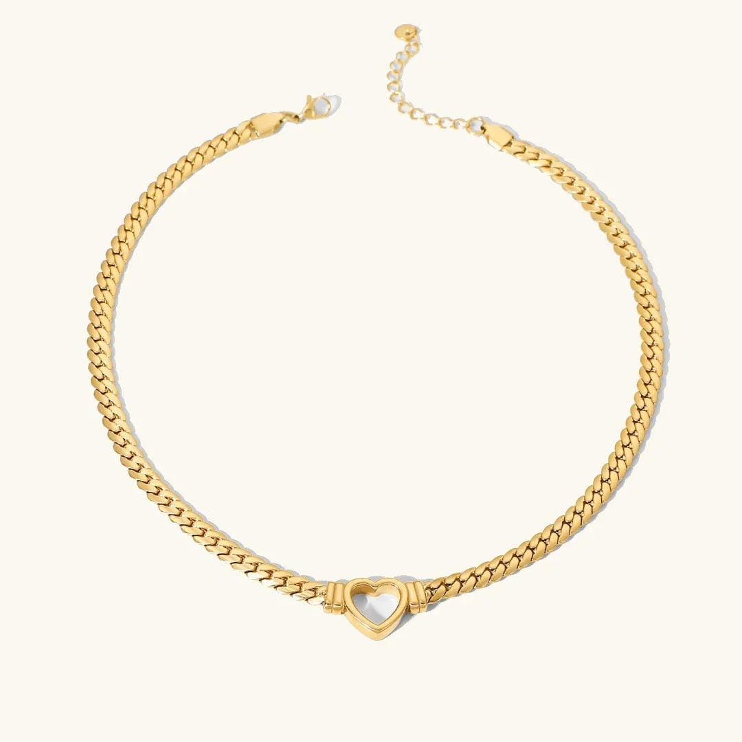 Elegant Hollow Heart Gold Choker