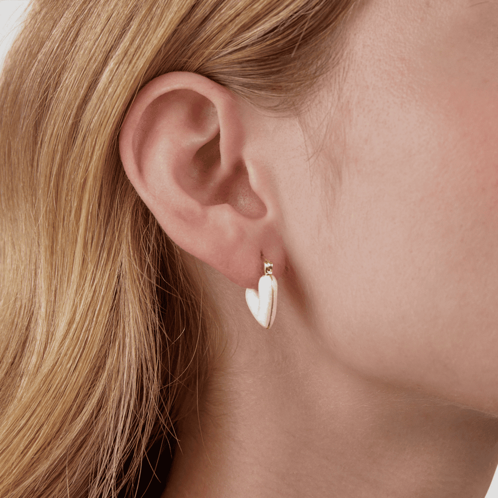 Pure White Heart Earrings