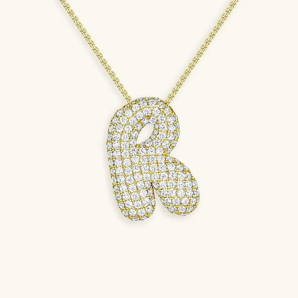 Bubble Initial Crystals Necklace