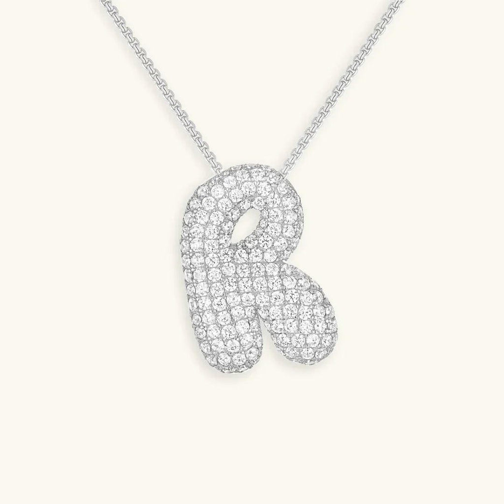 Bubble Initial Crystals Necklace