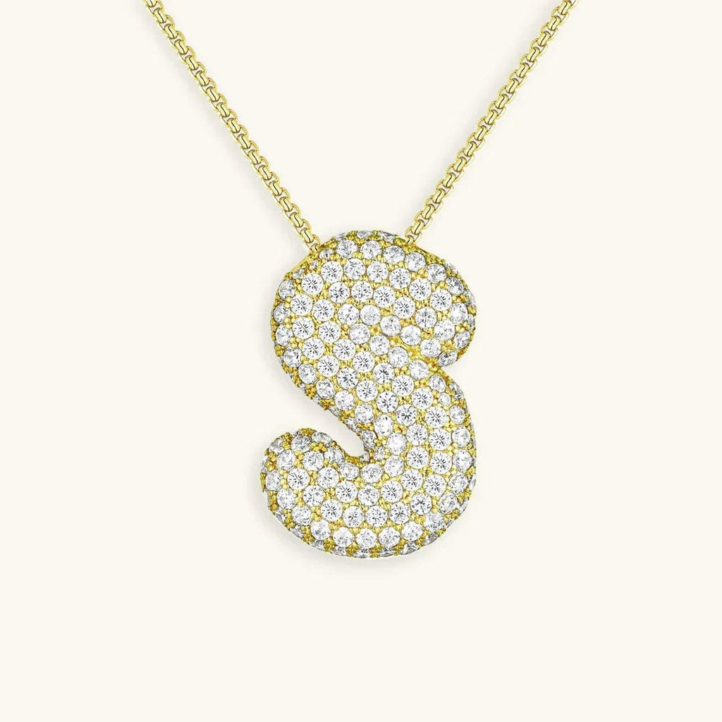 Bubble Initial Crystals Necklace