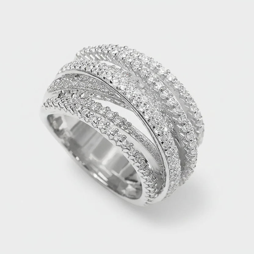 Luxury Multi Layered Cross Ring