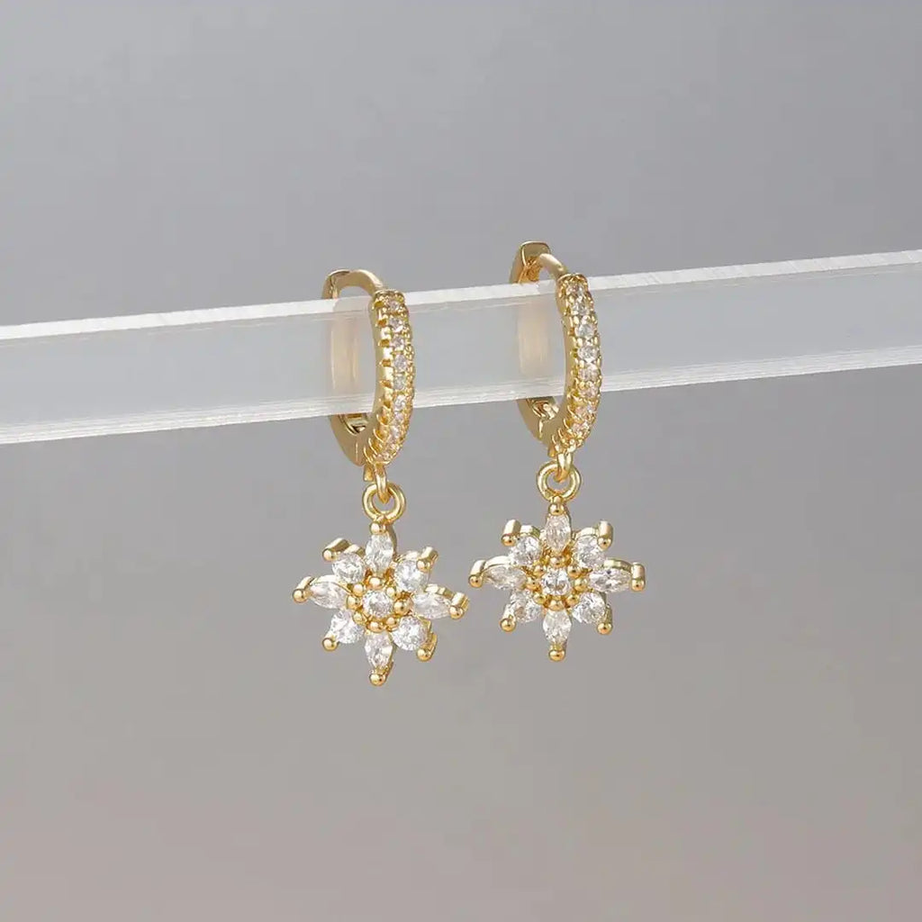 Classic Crystal Snowflake Drop Earrings