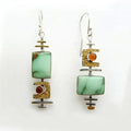 Mixed Metal Natural Stone Earrings