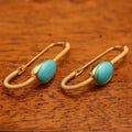 Timeless Gold Turquoise Pearl Moonstone Earrings