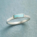 Classic Silver Turquoise Bar Ring
