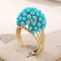 Bohemian Layered Turquoise Stone Beads Ring