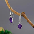 Classic Silver Marquise Drop Earrings