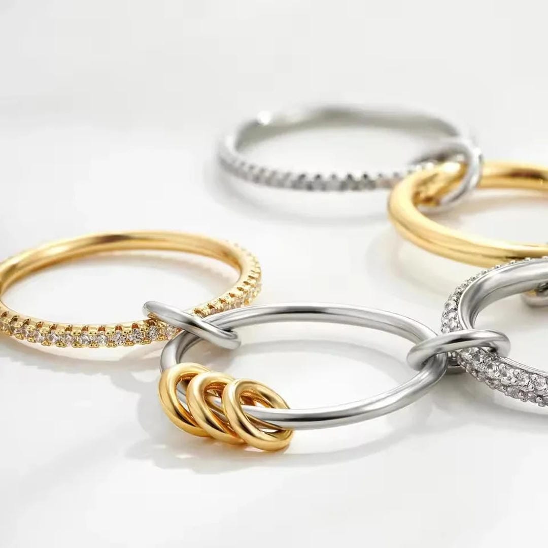 Elegant Stacked Crystals Statement Ring