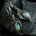 Vintage Silver Opal Vine Earrings