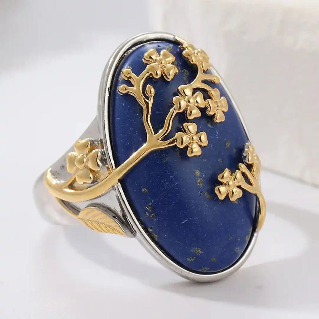 Retro Oval Synthetic Turquoise Ring