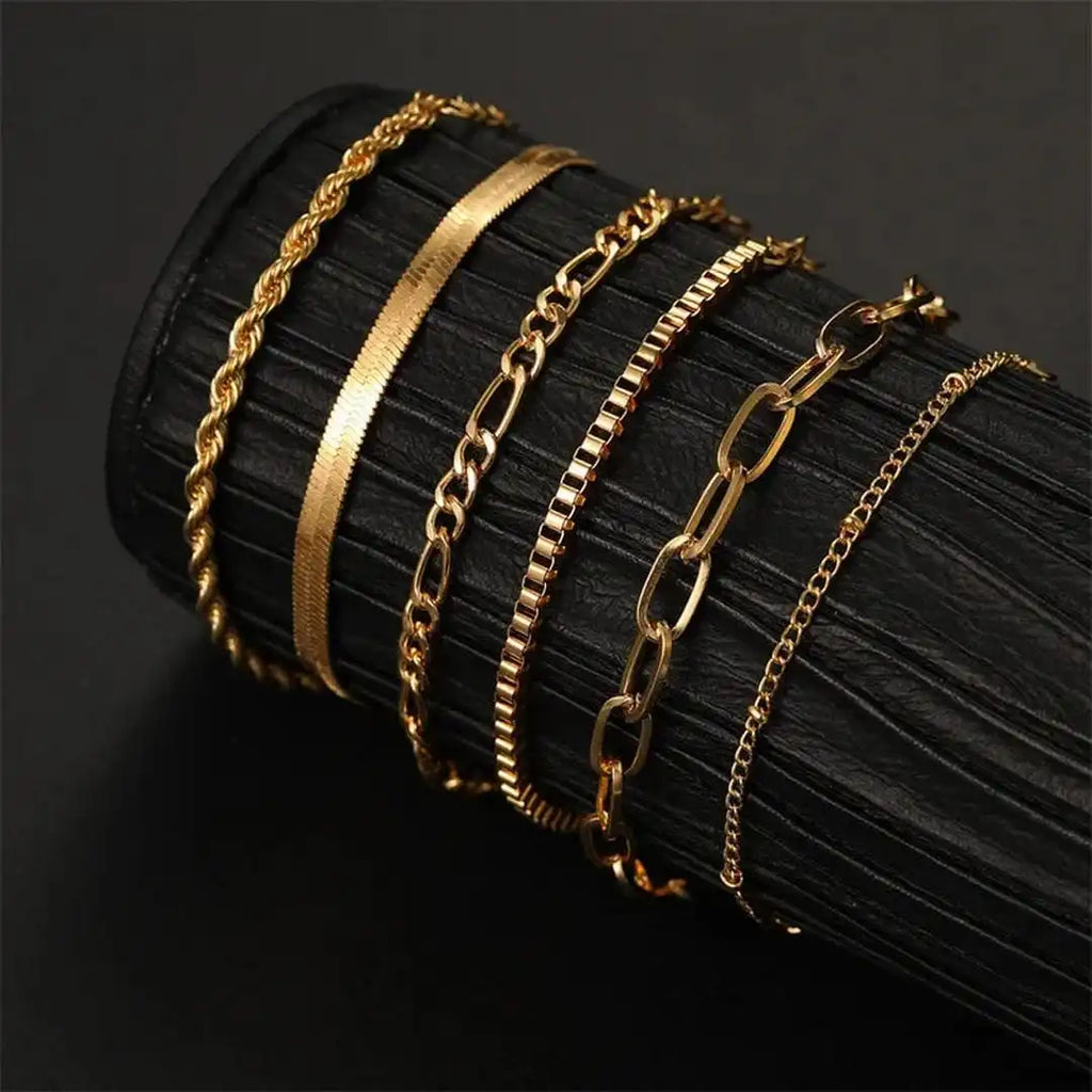 Boho Retro Cuban Bracelet Set