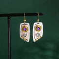 Bohemian Three Tone Gemstone Earrings