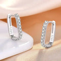 Sparkling Zircon Crystals Hoop Earrings